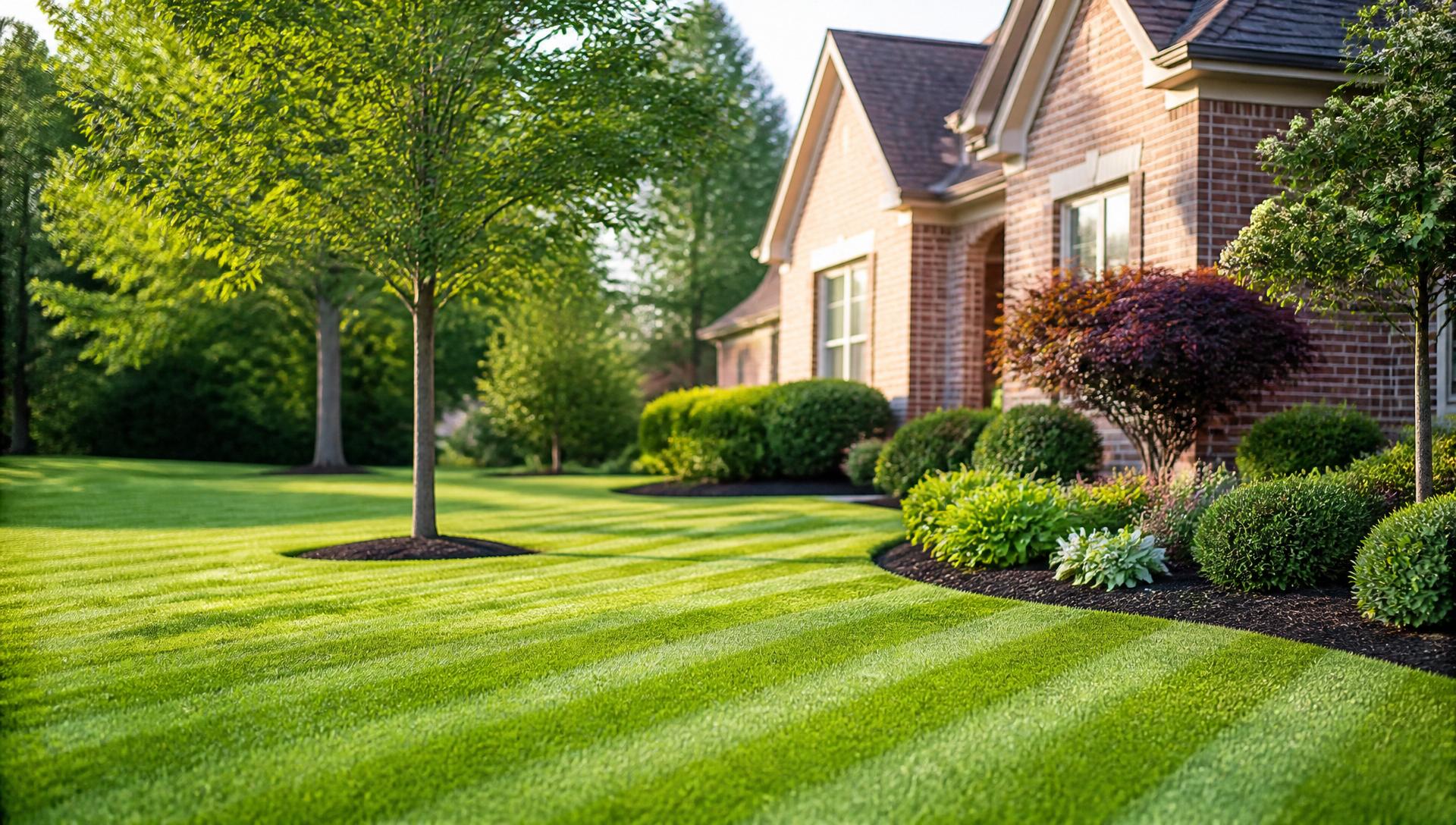 Beautifully maintained lawn and landscaped home in Round Lake, Illinois